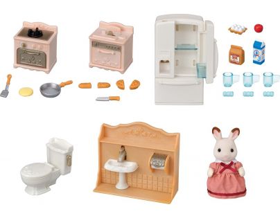 Sylvanian Families Nábytek startovací set nábytků a chocolate králík mamka