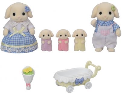 Sylvanian Families Rodina Flora králíci s trojčaty