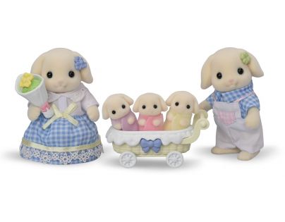 Sylvanian Families Rodina Flora králíci s trojčaty