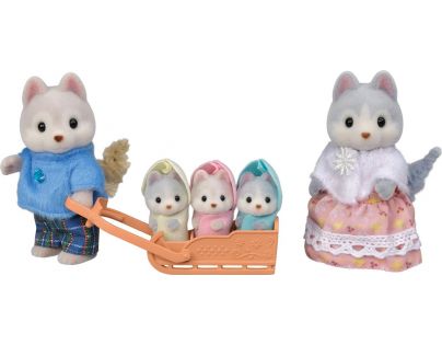 Sylvanian Families Rodina Husky s trojčaty