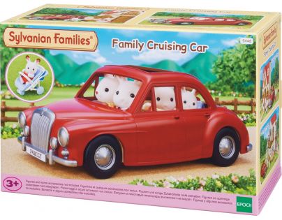 Sylvanian Families Rodinné cestovní auto červené s kočárkem a autosedačkou