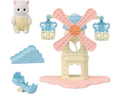 Sylvanian Families Zábavný park s větrným mlýnem a kotětem