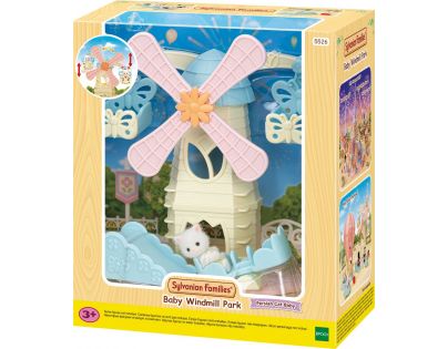 Sylvanian Families Zábavný park s větrným mlýnem a kotětem