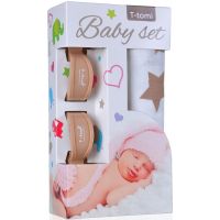 T-tomi Baby set Bambusová BIO osuška béžové hvězdičky a kočárkový kolíček béžový T-tomi Baby set Bambusová BIO osuška béžové hvězdičky a kočárkový kolíček béžový