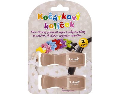 T-tomi Kočárkový kolíček 2 ks Béžový