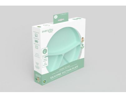 Everyday Baby Talíř silikon s přísavkou mint green