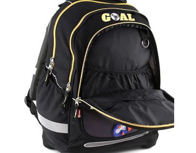 Target Batoh dětský Fotbal Černý podklad šedozlatý motiv super lehký