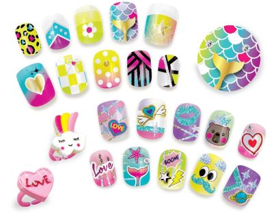 TASIA - Velká nehtová sada pro úpravu nehtů s třpytkami a prsteny