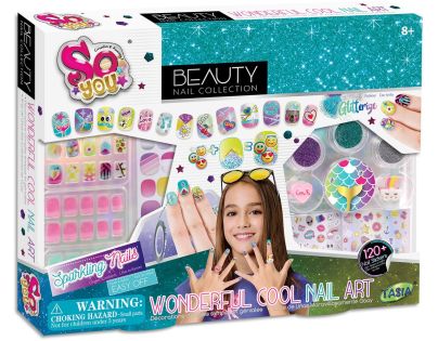 TASIA - Velká nehtová sada pro úpravu nehtů s třpytkami a prsteny