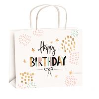 Anděl Taška narozeninová zlatá ražba M horizont 23 x 18 x 10 cm Happy Birthday Anděl Taška narozeninová zlatá ražba M horizont 23 x 18 x 10 cm Happy Birthday
