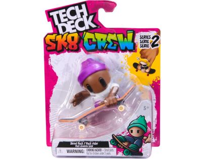 Tech Deck Sk8 Crew fingerboard s figurkou fialová čepice