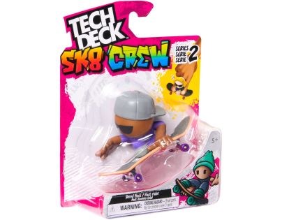 Tech Deck Sk8 Crew fingerboard s figurkou šedivá kšiltovka