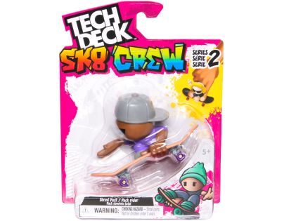Tech Deck Sk8 Crew fingerboard s figurkou šedivá kšiltovka