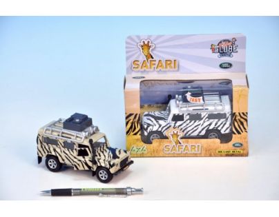 Kids Globe Auto Land Rover Safari kov na zpětné natažení se zvuky a světly