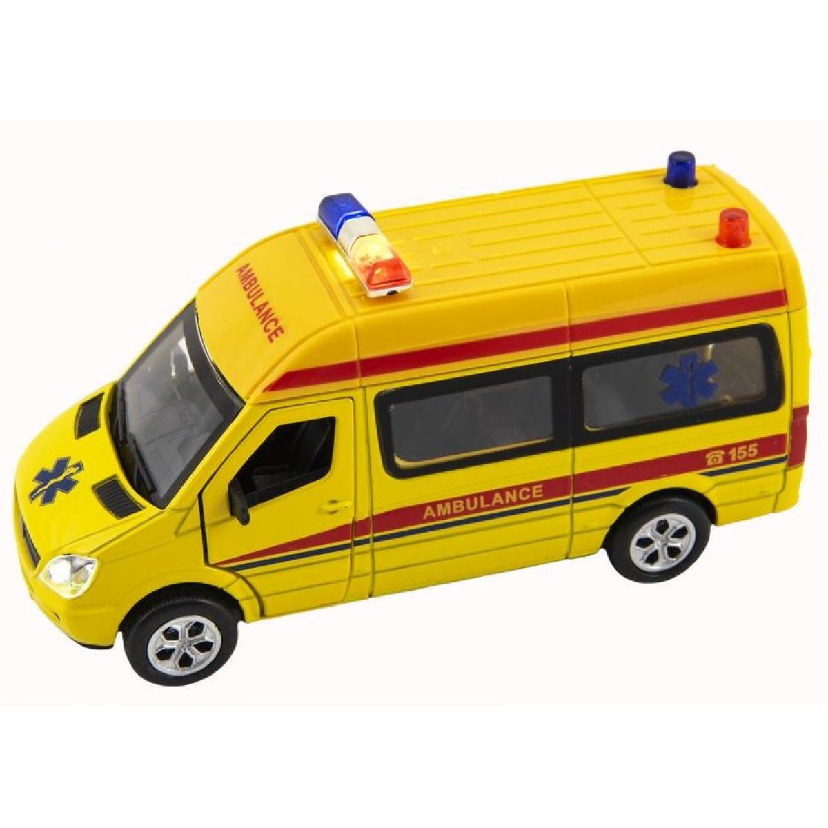 Teddies Auto ambulance 15cm na baterie se světlem se zvukem