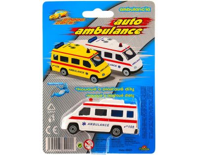 Auto ambulance kov 7 cm Bílá