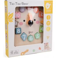 Teddies Hodiny medvěd výukové vkládačka dřevěné v krabici 26x29x5cm 24m+ 5