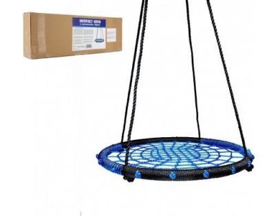 Houpací kruh s provazovým výpletem modrý 80 cm