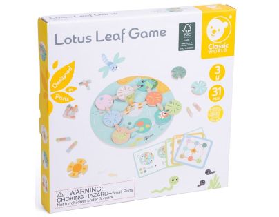 Teddies Hra Lotusový list dřevěná v krabici 28x28x4cm