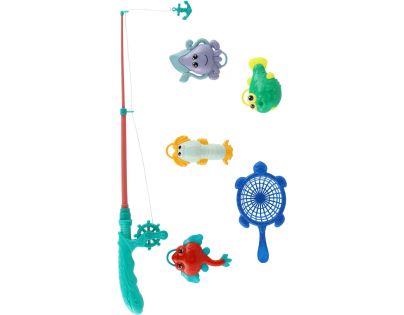 Teddies Hra ryby rybář s prutem 45cm plast 4 barvy na kartě 17x58cm