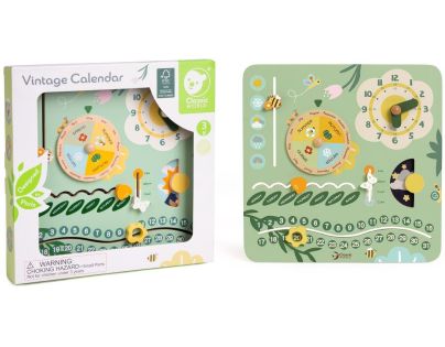 Teddies Kalendář dřevěný v anglickém jazyce v krabici 31x31x5cm