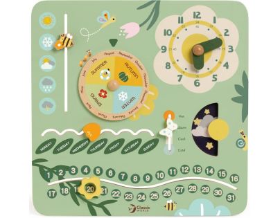 Teddies Kalendář dřevěný v anglickém jazyce v krabici 31x31x5cm