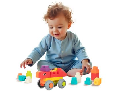 Teddies Kostky stavebnice 48ks plast v plastovém kufříku 26x12x19cm 18m+