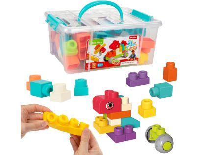 Teddies Kostky stavebnice 48ks plast v plastovém kufříku 26x12x19cm 18m+