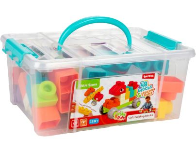 Teddies Kostky stavebnice 48ks plast v plastovém kufříku 26x12x19cm 18m+