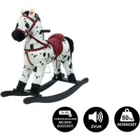 Teddies Kůň houpací bíločerný plyš 71cm 2