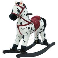 Teddies Kůň houpací bíločerný plyš 71cm