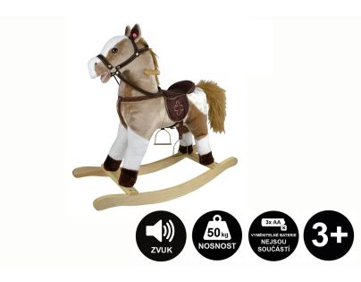 Teddies Kůň houpací světle hnědý plyš 71cm