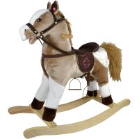 Teddies Kůň houpací světle hnědý plyš 71cm