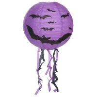 Teddies Lampion koule Halloween se střapci papír průměr 30cm v sáčku (bez hůlky) 3 druhy karneval