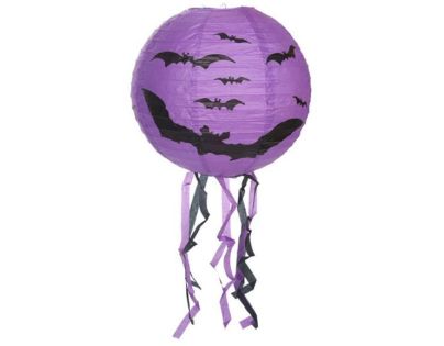 Teddies Lampion koule Halloween se střapci papír průměr 30cm v sáčku (bez hůlky) 3 druhy karneval
