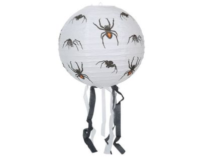 Teddies Lampion koule Halloween se střapci papír průměr 30cm v sáčku (bez hůlky) 3 druhy karneval