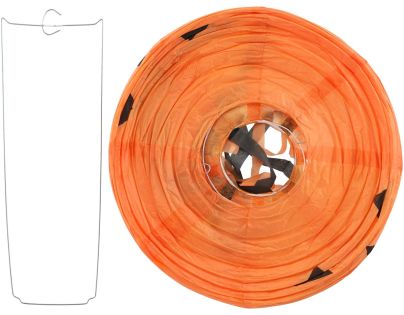 Teddies Lampion koule Halloween se střapci papír průměr 30cm v sáčku (bez hůlky) 3 druhy karneval