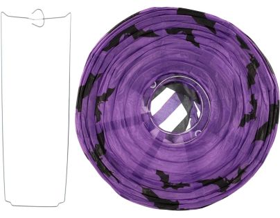 Teddies Lampion koule Halloween se střapci papír průměr 30cm v sáčku (bez hůlky) 3 druhy karneval