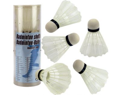 Míčky na badminton bílé plast 5 ks v tubě