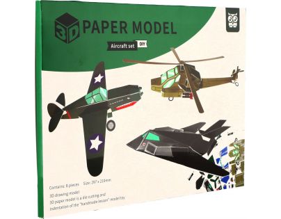 Modely 3D papírové Letadla 8 ks v sáčku