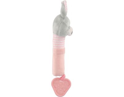 Pískátko a kousátko zajíc plyš 25 cm růžový