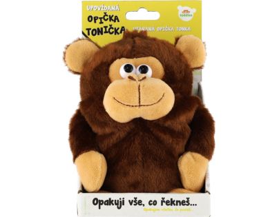 Teddies Plyšová opička Tonička opakující věty 18 cm