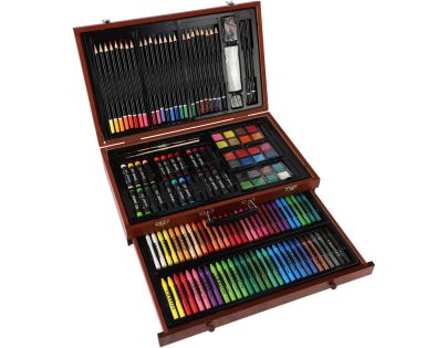 Teddies Sada na malování - Art box kreativní sada 143ks v dřevěném kufříku 38x25x8cm