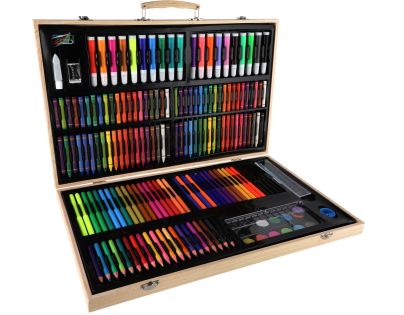 Teddies Sada na malování - Art box kreativní sada 180ks v dřevěném kufříku 47x30x4,5cm