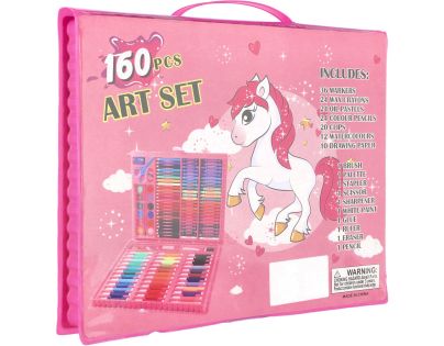 Teddies Sada na malování - Art box kreativní sada s jednorožcem 160ks v plastovém kufříku 34x27x3,5cm