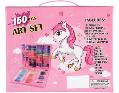 Teddies Sada na malování - Art box kreativní sada s jednorožcem 160ks v plastovém kufříku 34x27x3,5cm