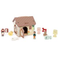 Teddies Skládanka vkládačka dům dřevo 11ks 16x15x14cm 18m+