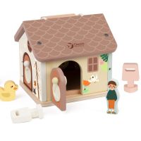 Teddies Skládanka vkládačka dům dřevo 11ks 16x15x14cm 18m+ 2