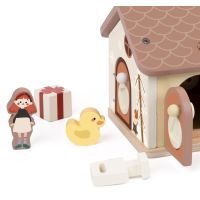 Teddies Skládanka vkládačka dům dřevo 11ks 16x15x14cm 18m+ 3