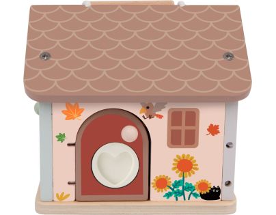 Teddies Skládanka vkládačka dům dřevo 11ks 16x15x14cm 18m+